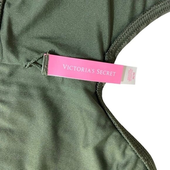 Victoria's Secret swim top M khaki green bikini swim top front open - Picture 7 of 8